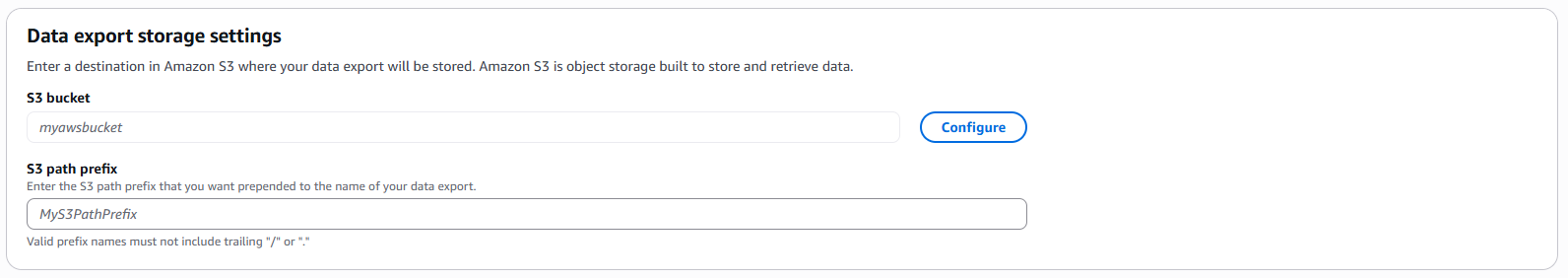 AWS Report Content Configuration