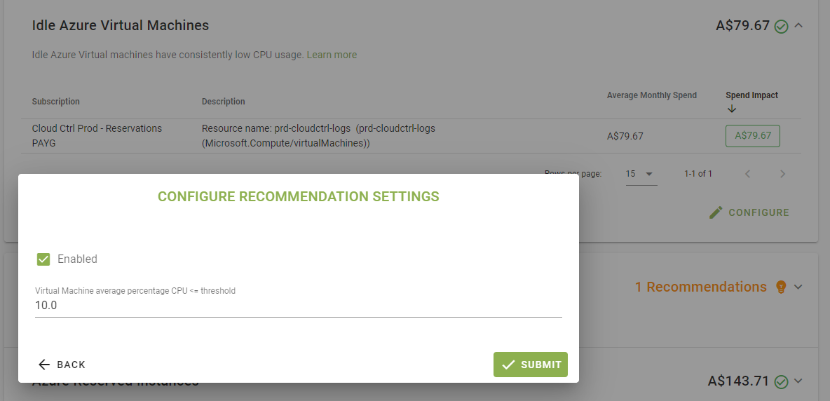 Configure Recommendation