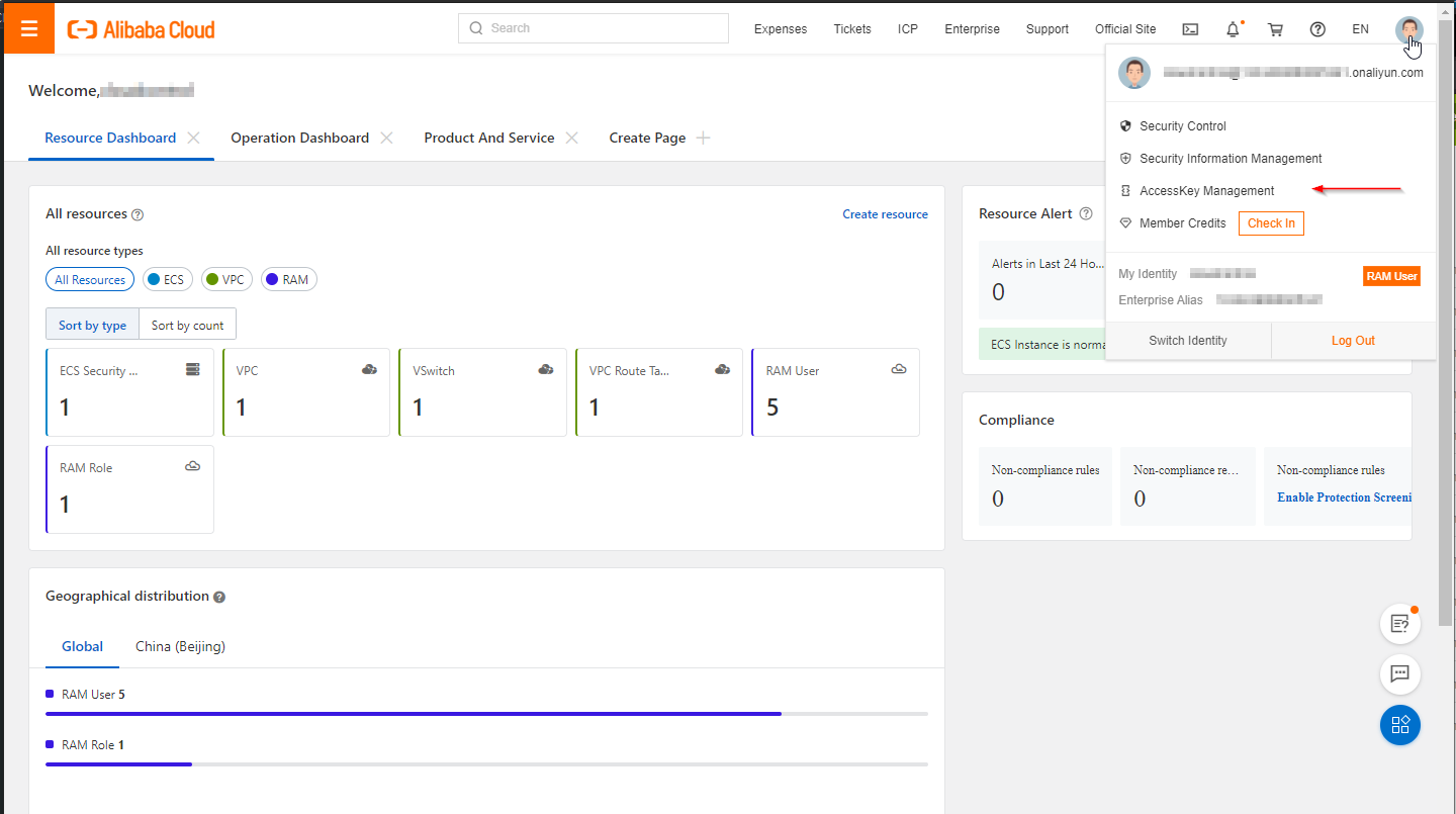 The Alibaba Cloud Console