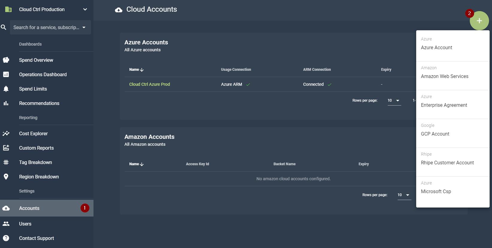 Create Cloud Account